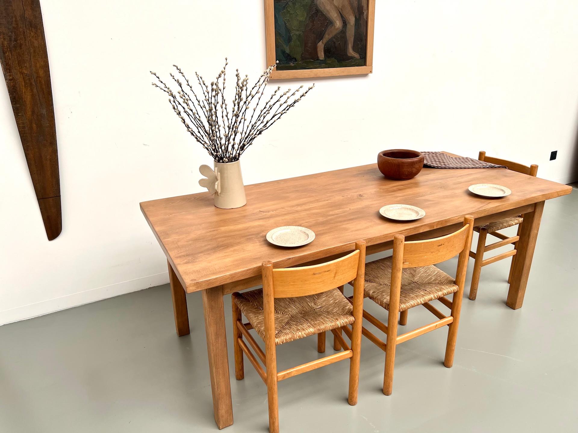 Grande table de ferme en hêtre massif en vente 9