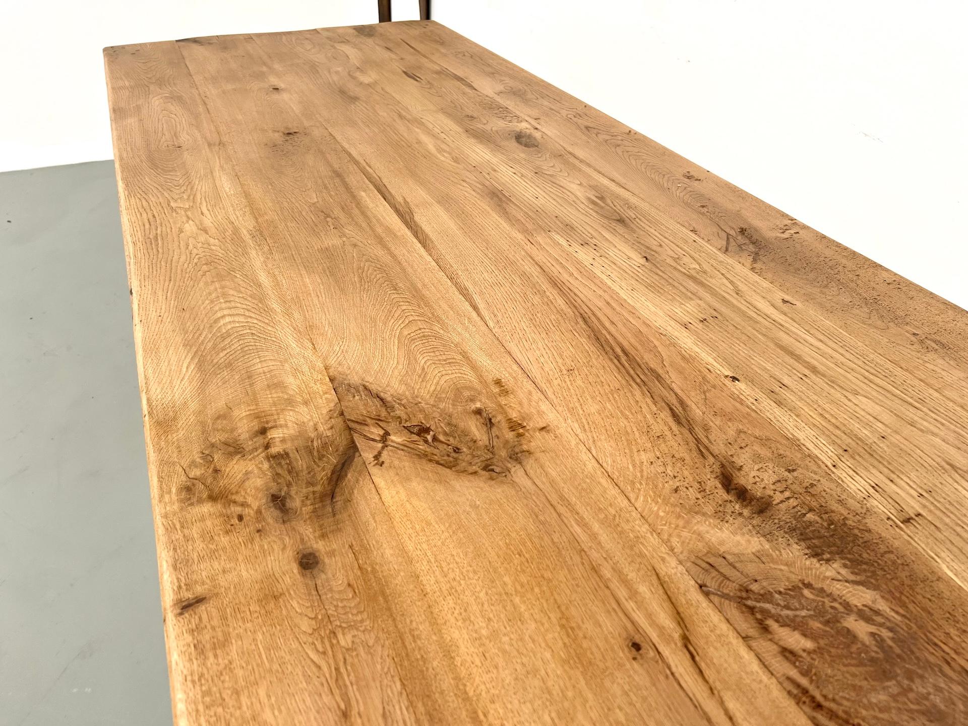 Grande table de ferme en chêne massif en vente 3