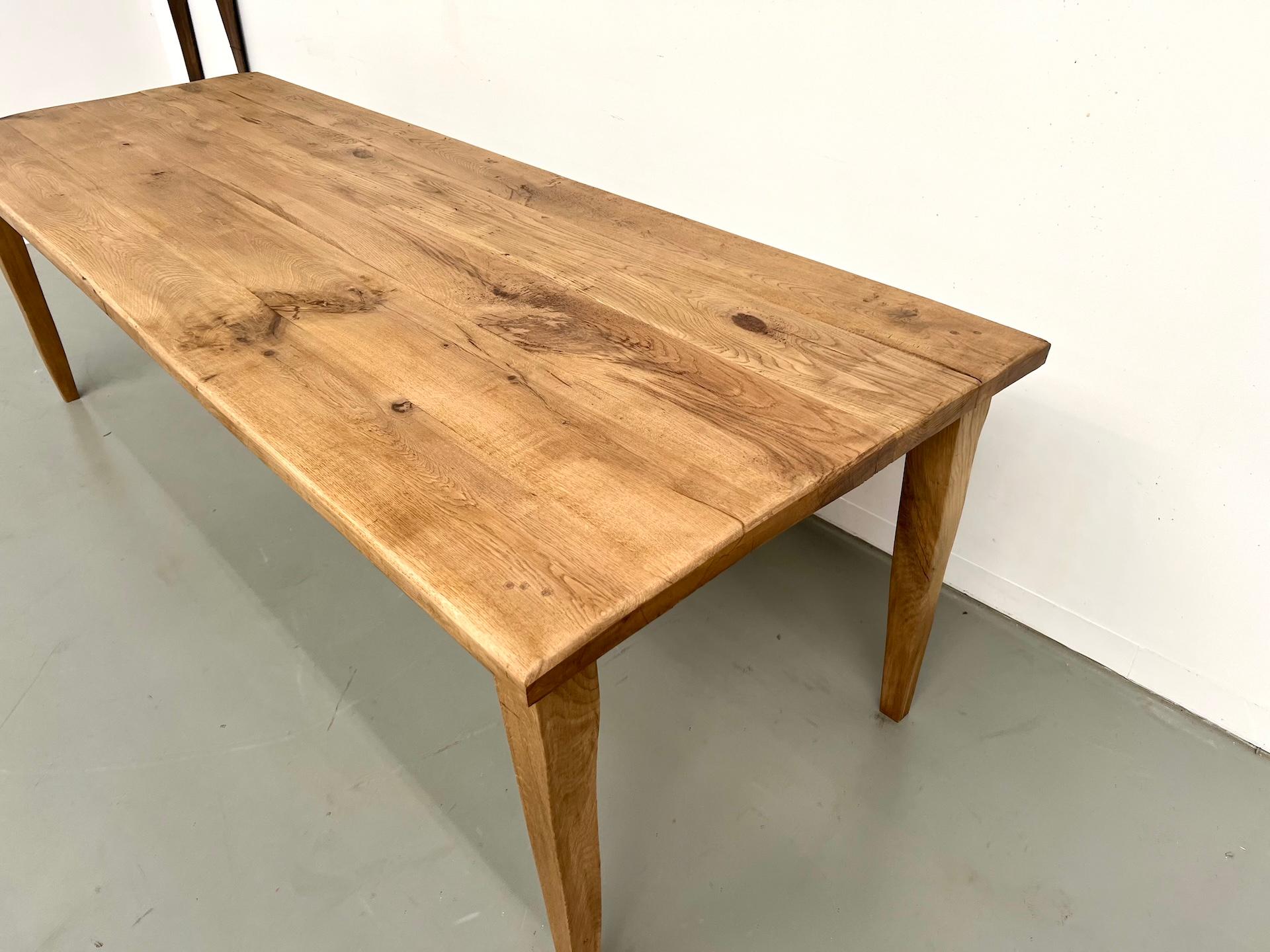 Chêne Grande table de ferme en chêne massif en vente