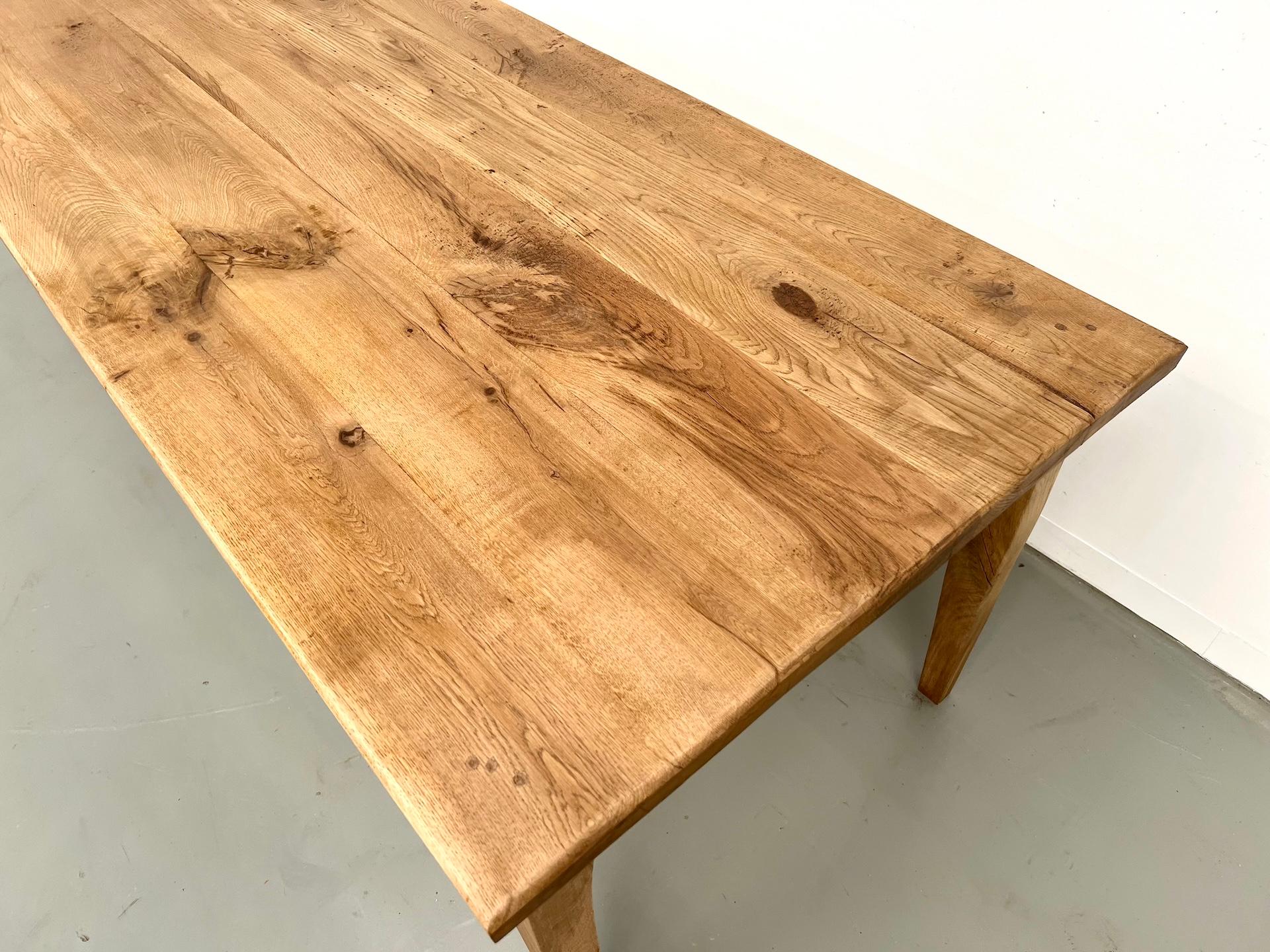 Grande table de ferme en chêne massif en vente 1