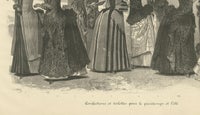 Large French Fashion Plate, Panoramic Couture Study, Paris, c.1887, view 7