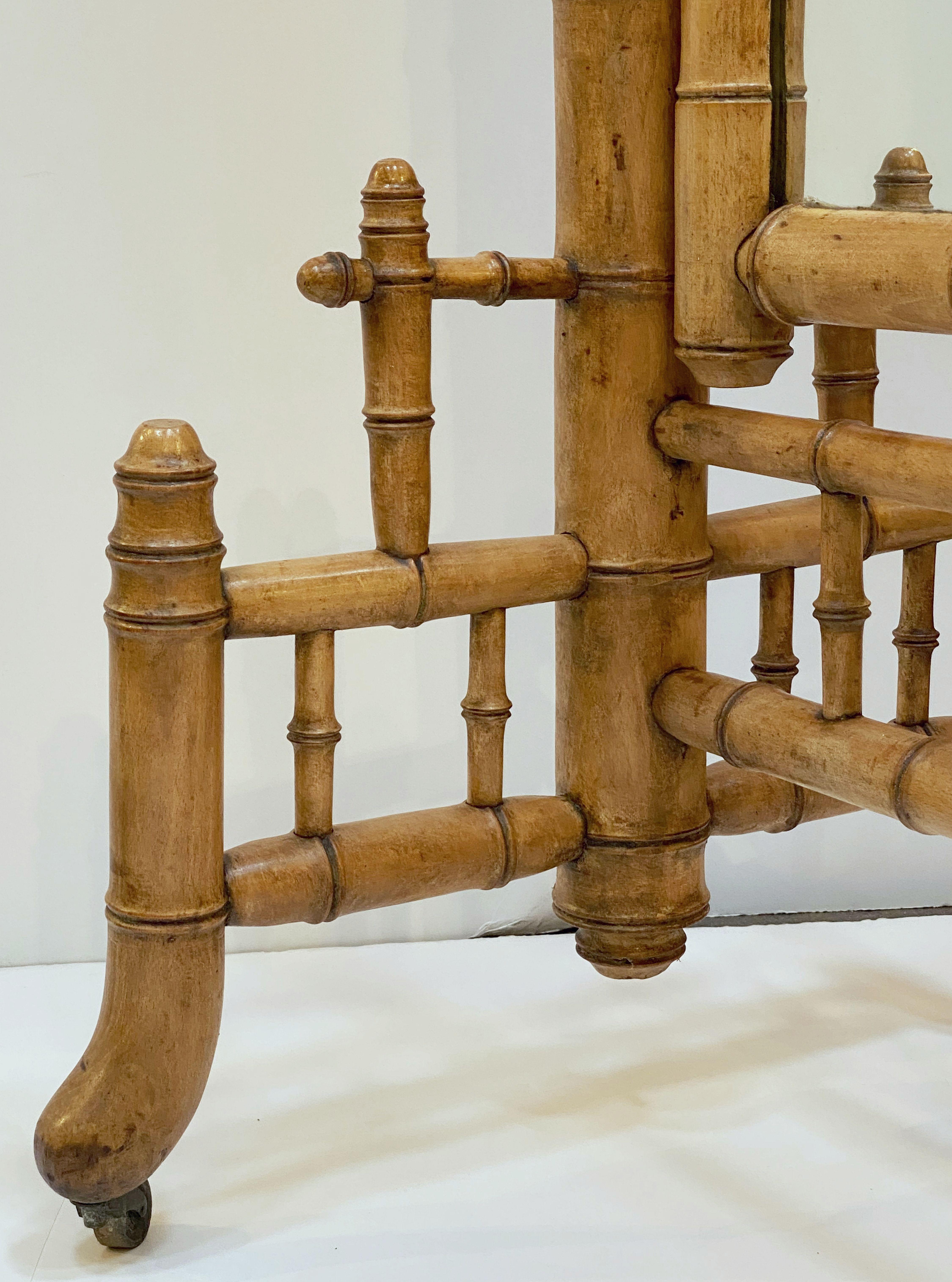 Large Faux Bamboo Cheval or Dressing Mirror from France 8