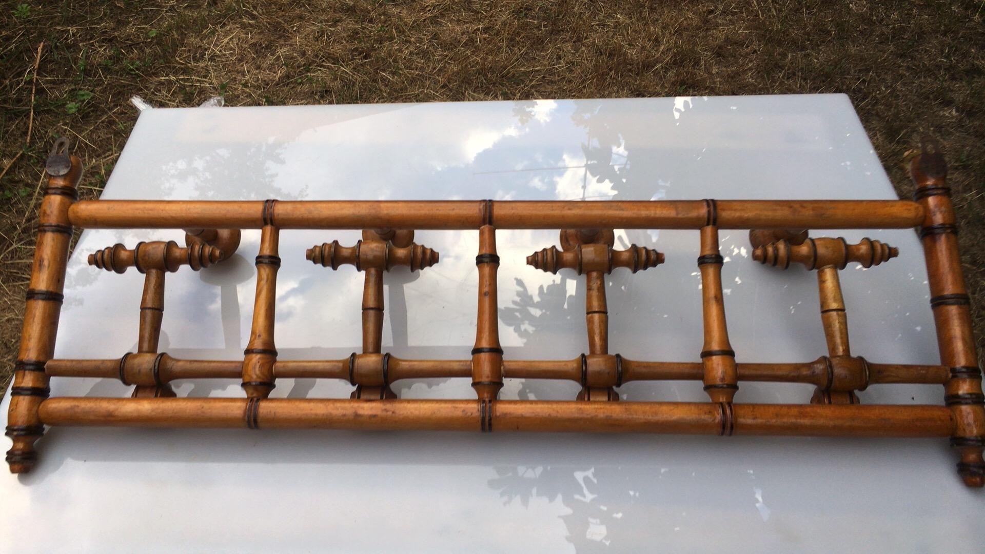 Large French Faux Bamboo Coat Rack, circa 1900 In Good Condition In Austin, TX