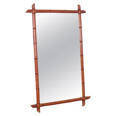 Grande specchio francese in finto bambù