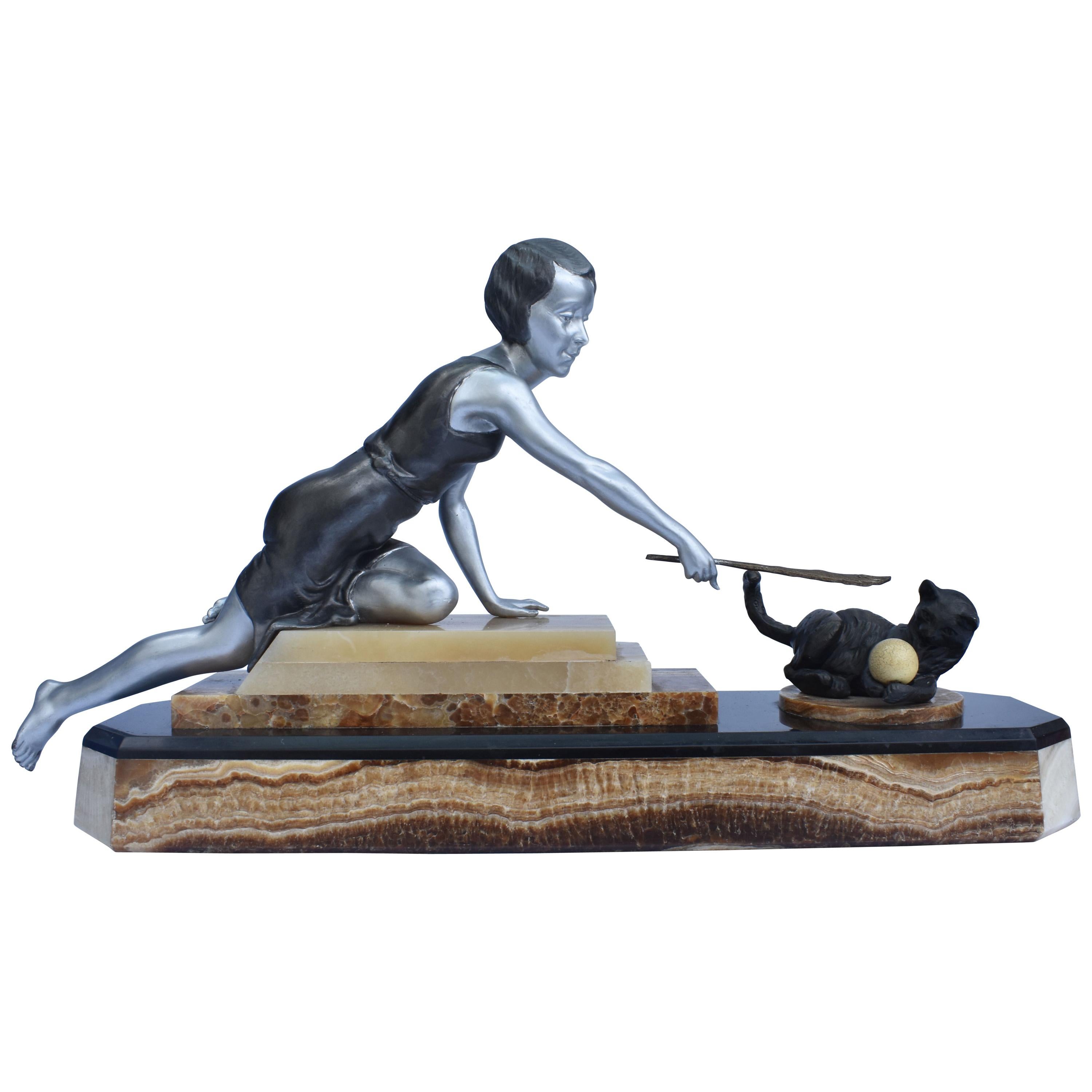 Gran Grupo Figural Francés Art Decó, hacia 1930