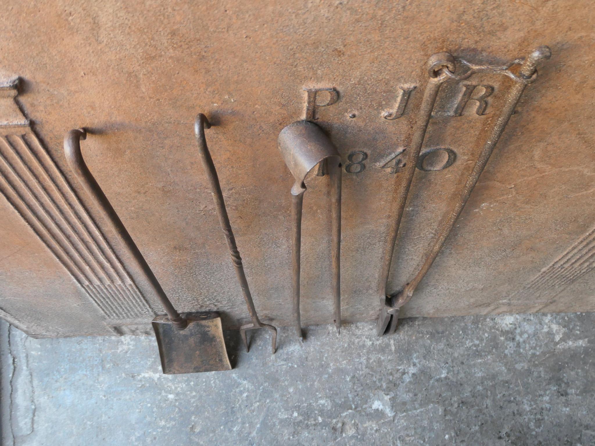 Large French Fireplace Tools, 17th-18th Century For Sale 4