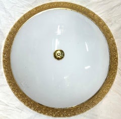 Large Neoclassic Bronze Flush Mounted Light