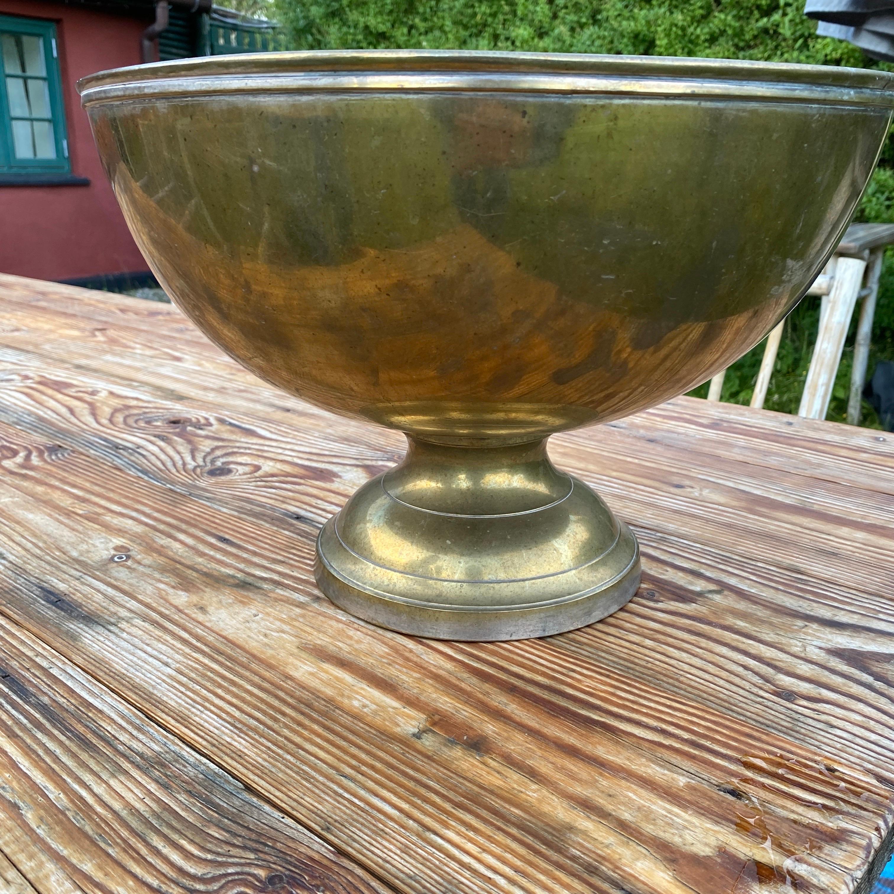 Brass Large French Footed Wine Champagne Bucket
