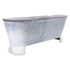 Vintage Large French Galvanised Long Bath – Planter