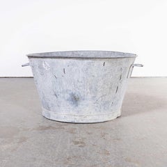 Large French Galvanised Wash Tub, Planter