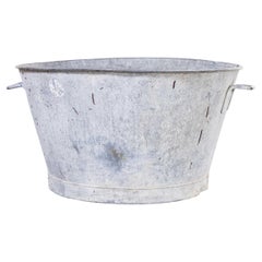 Vintage Large French Galvanised Wash Tub, Planter