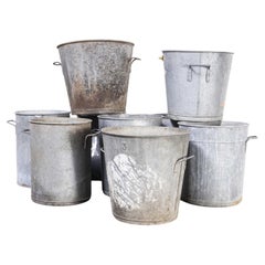 Large French Galvansied Buckets, Planters