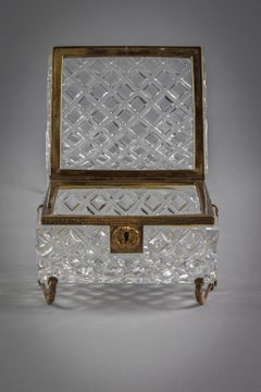 Large French Gilt Bronze and Crystal Domed Casket, Circa 1820