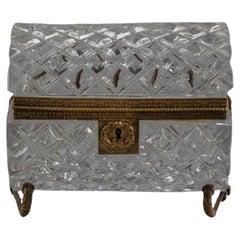Large French Gilt Bronze and Crystal Domed Casket, Circa 1820