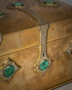 Large French Gilt Bronze and Malachite Casket, circa 1880