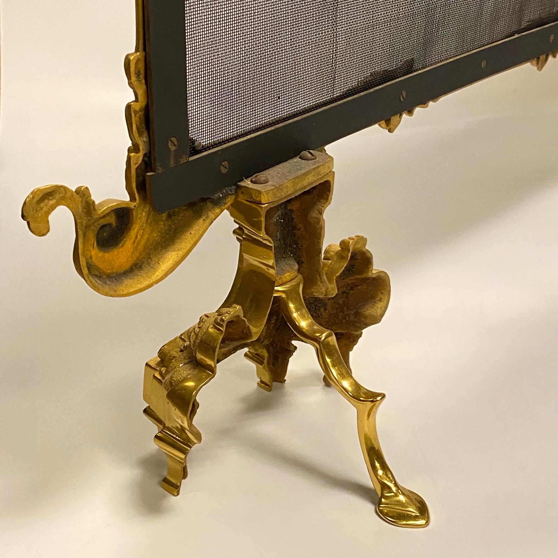 Large French Gilt Bronze Firescreen in the Louis XVI Style 7