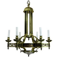 Large French Gilt Bronze Neoclassical Chandelier