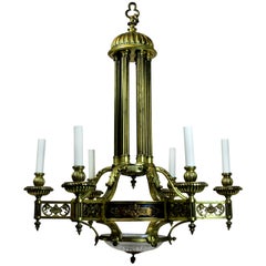 Large French Gilt Bronze Neoclassical Chandelier