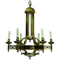 Large French Gilt Bronze Neoclassical Chandelier