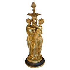 Large French gilt bronze neoclassical sculpture signed  A Carrier