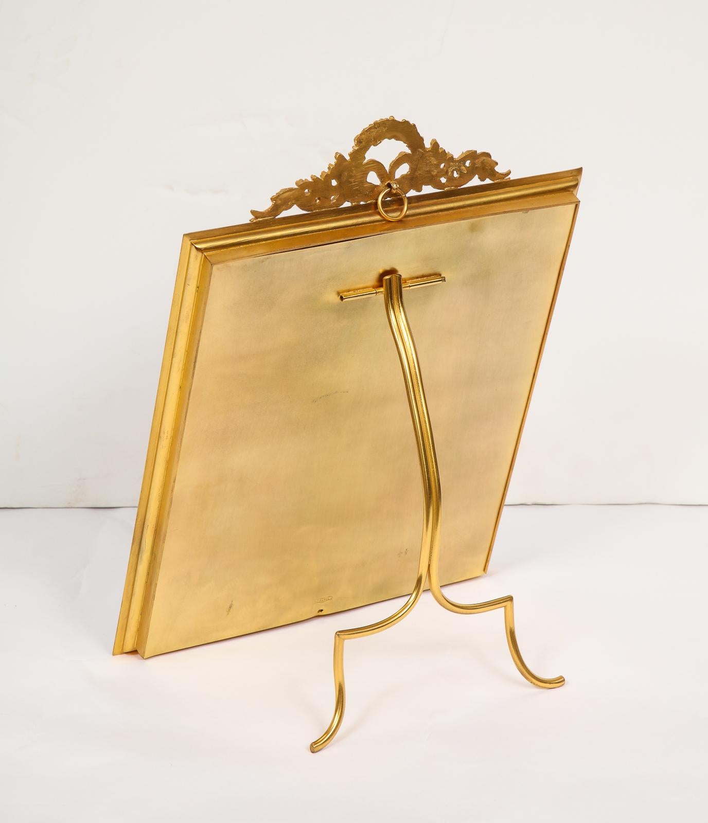 Large French Gilt Bronze Ormolu and Purple Guilloche Enamel Picture Photo Frame 4