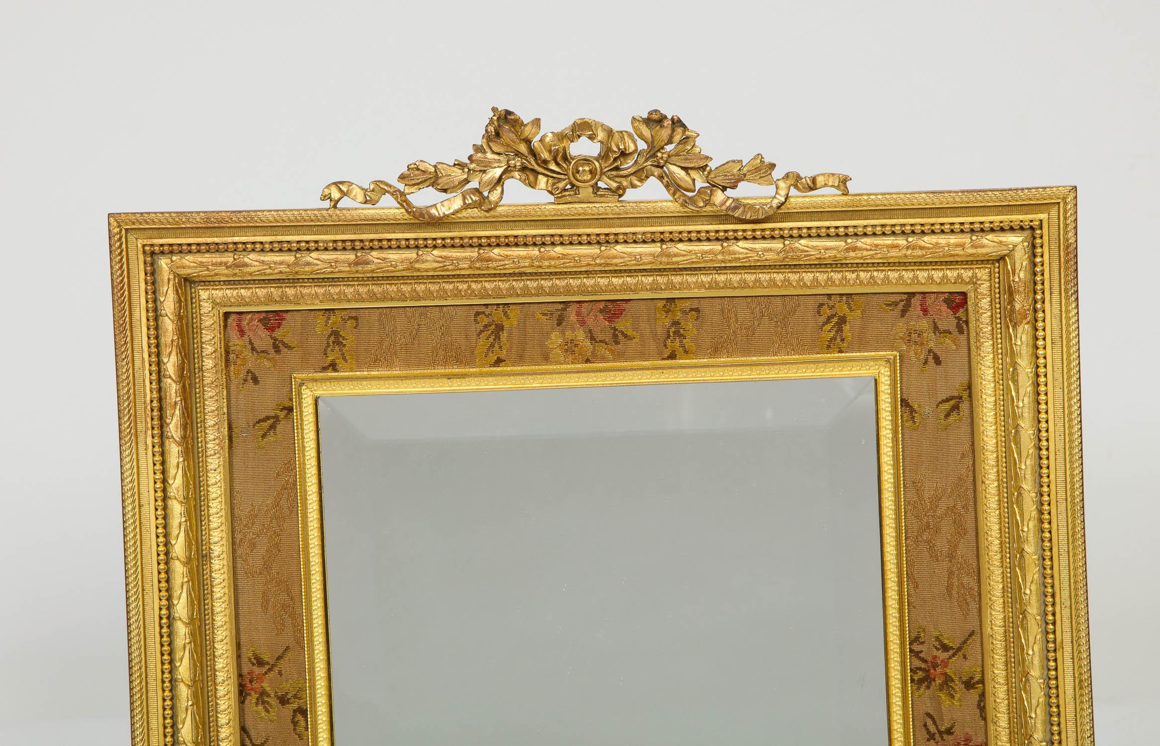 Large French Gilt Bronze Ormolu Mirror Frame with Easel, circa 1895 In Good Condition In New York, NY