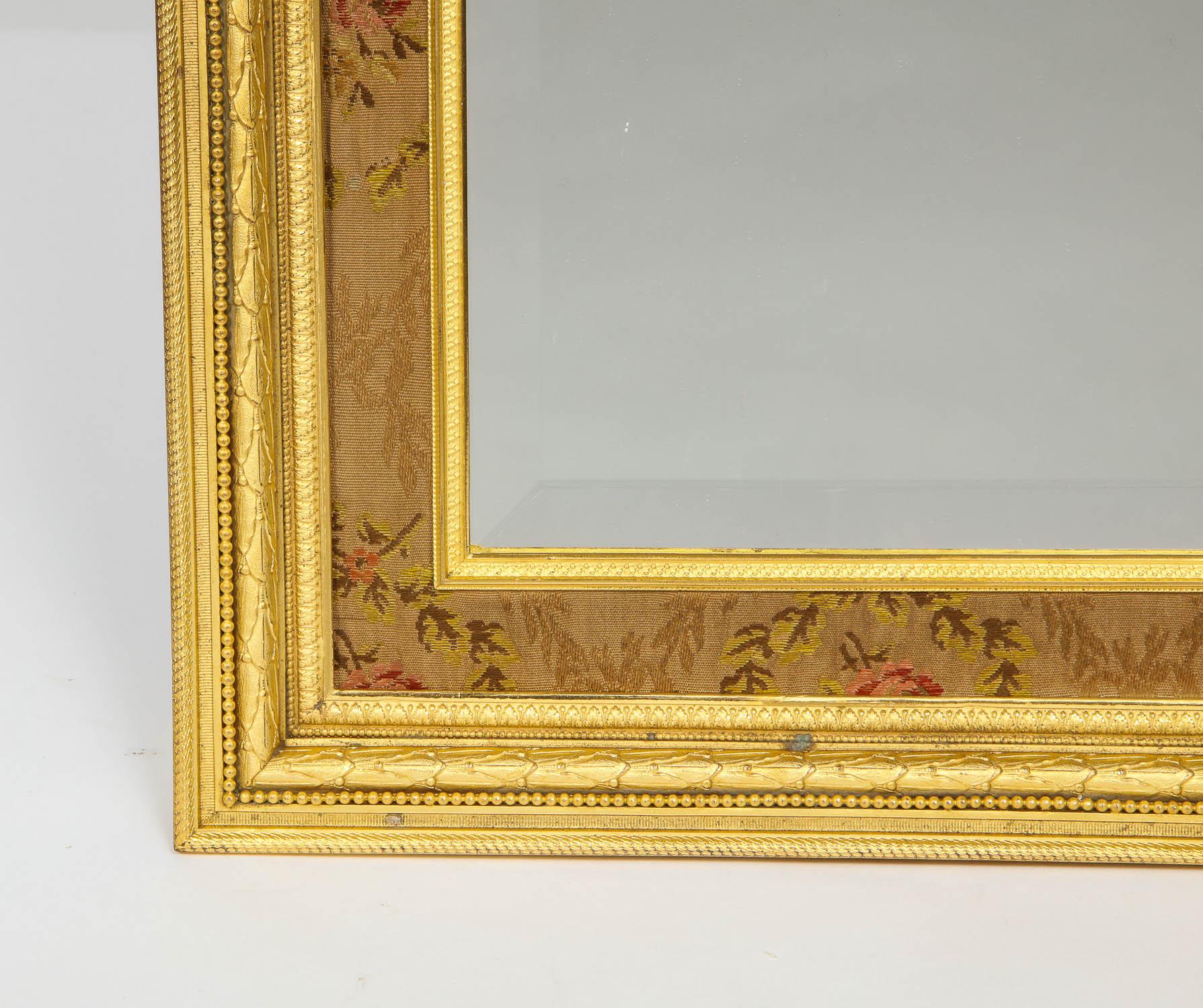 19th Century Large French Gilt Bronze Ormolu Mirror Frame with Easel, circa 1895