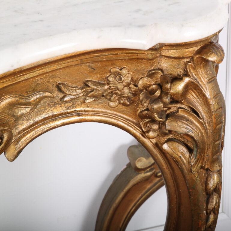 19th Century Large French Gilt Marble Console, C.1880