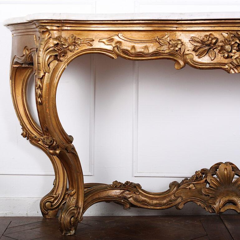 Large French Gilt Marble Console, C.1880 2
