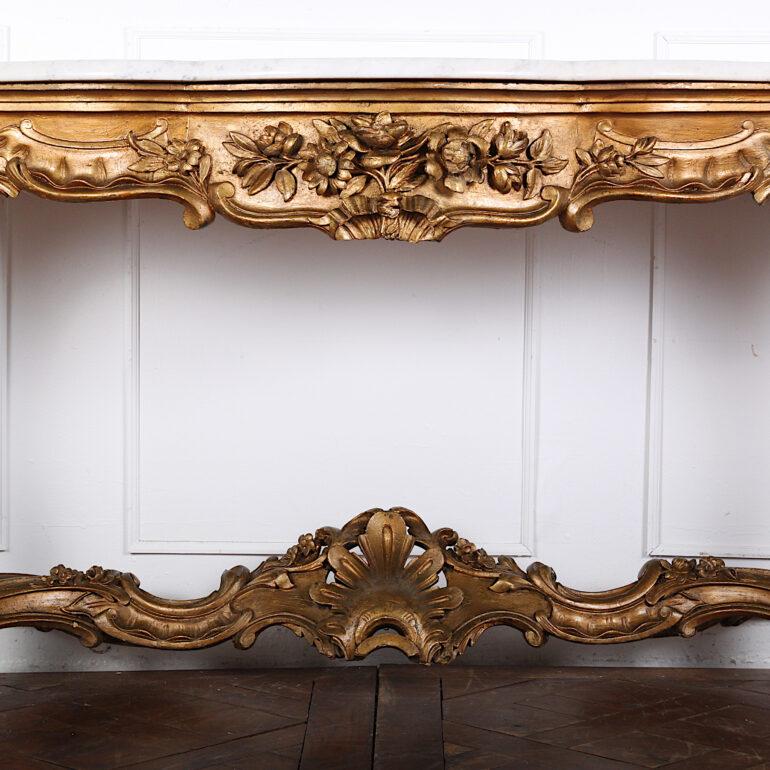 Large French Gilt Marble Console, C.1880 3