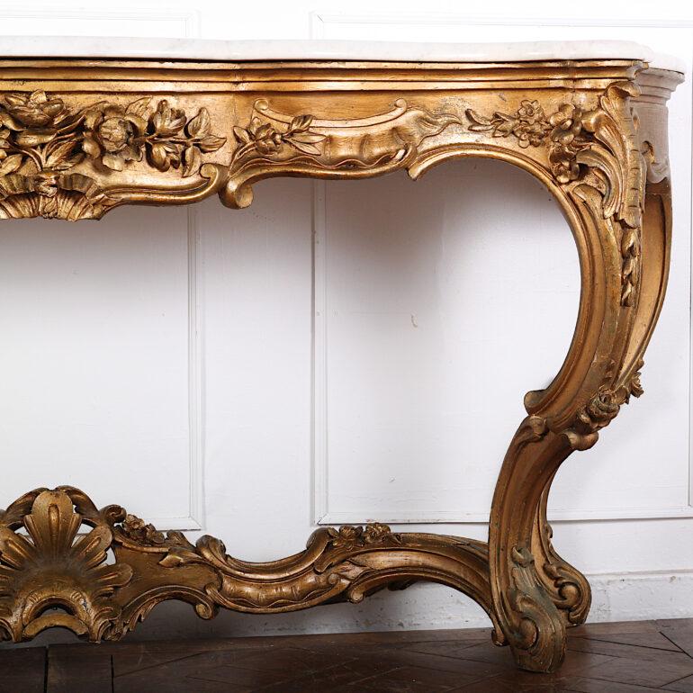 Large French Gilt Marble Console, C.1880 4