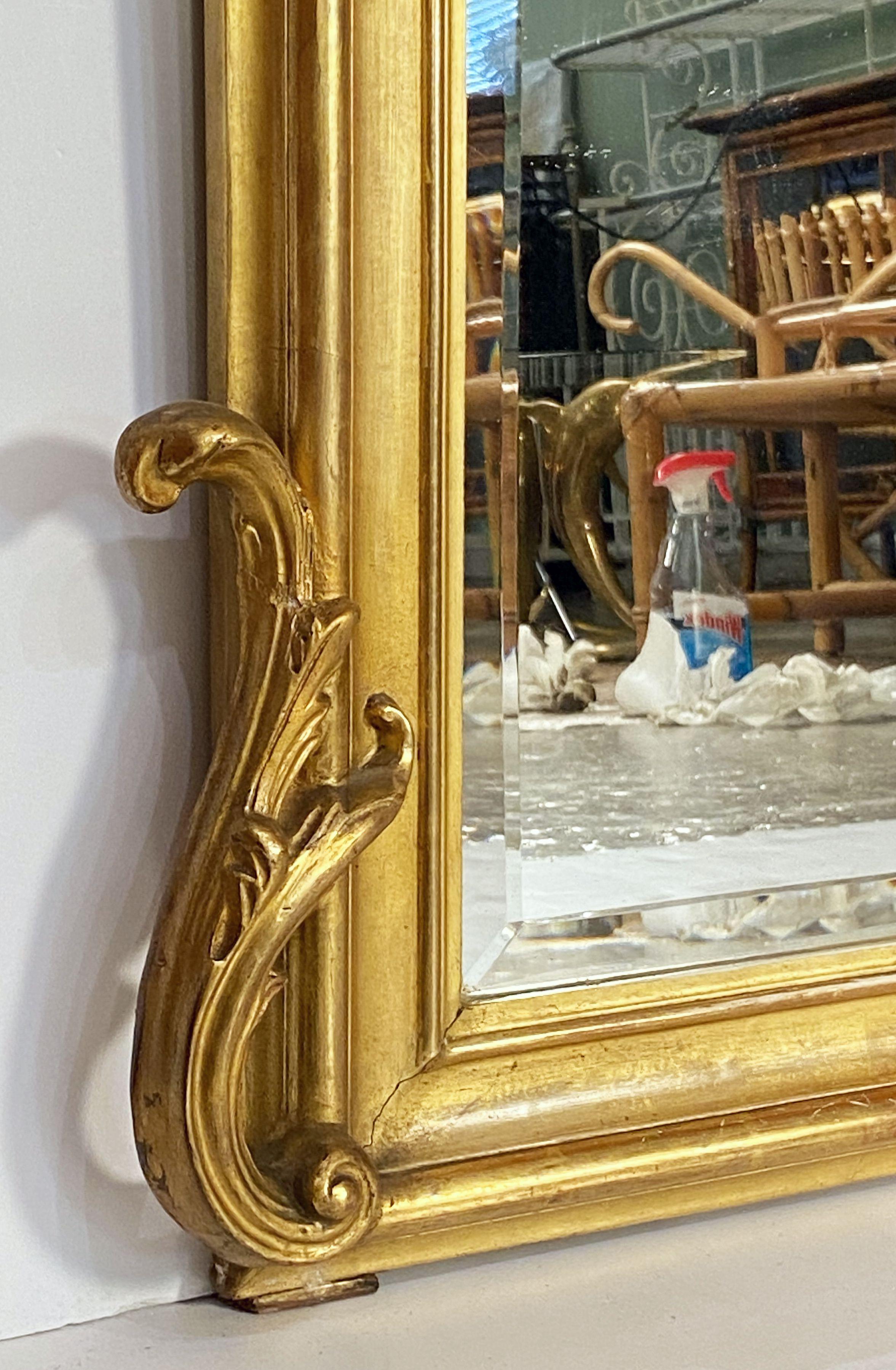 Großer französischer vergoldeter Pfeilerspiegel aus dem 19. Jahrhundert (H 56 x W 37) im Angebot 8