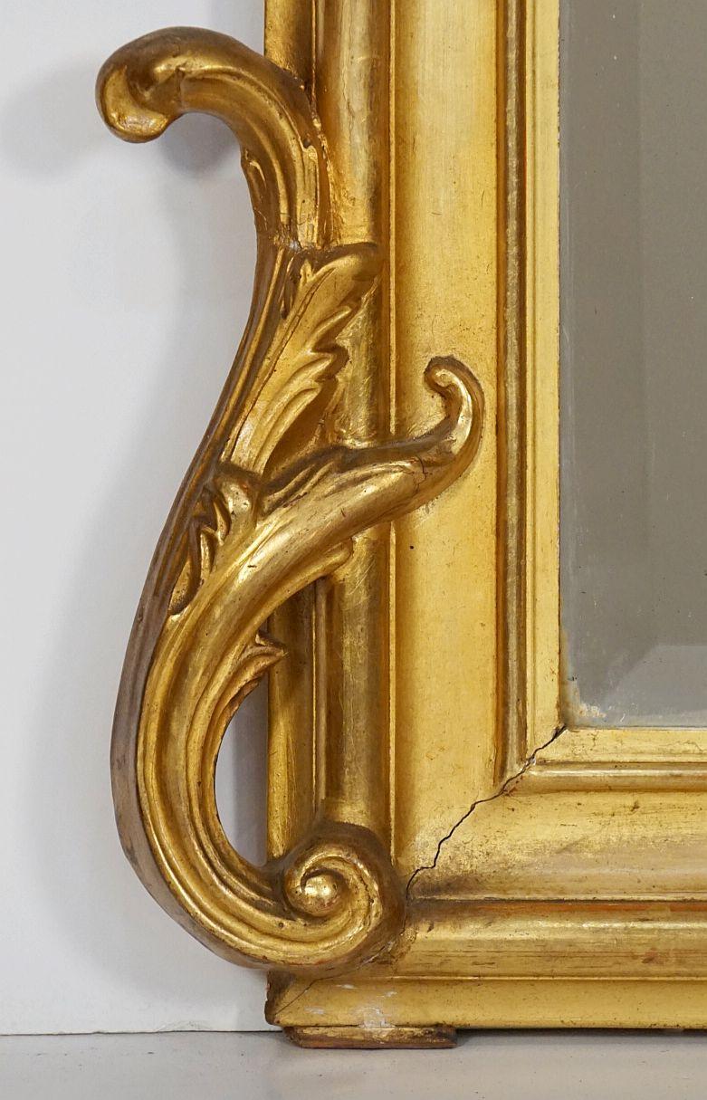 Großer französischer vergoldeter Pfeilerspiegel aus dem 19. Jahrhundert (H 56 x W 37) im Angebot 10