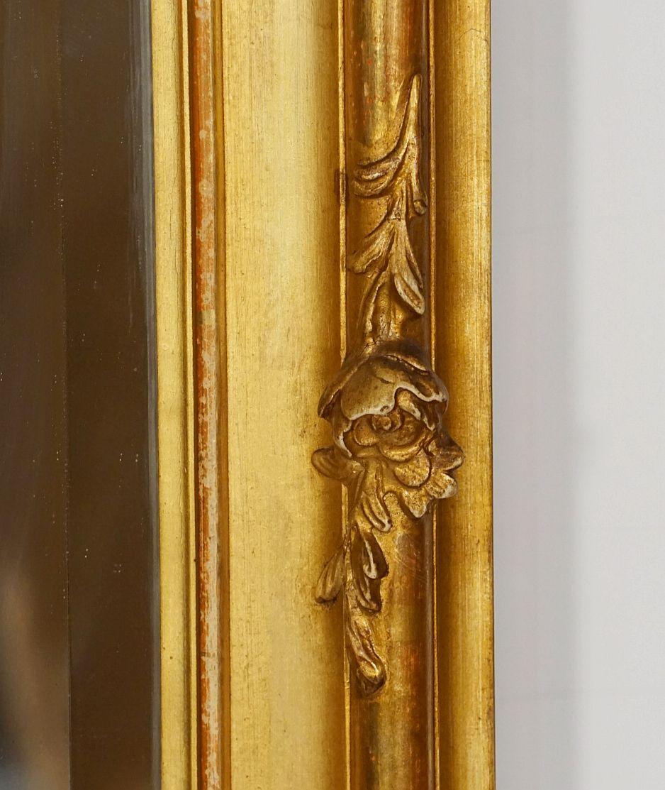 Großer französischer vergoldeter Pfeilerspiegel aus dem 19. Jahrhundert (H 56 x W 37) im Angebot 13