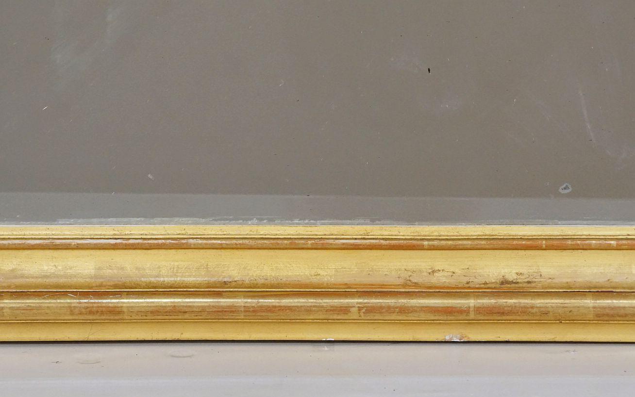 Großer französischer vergoldeter Pfeilerspiegel aus dem 19. Jahrhundert (H 56 x W 37) im Angebot 1