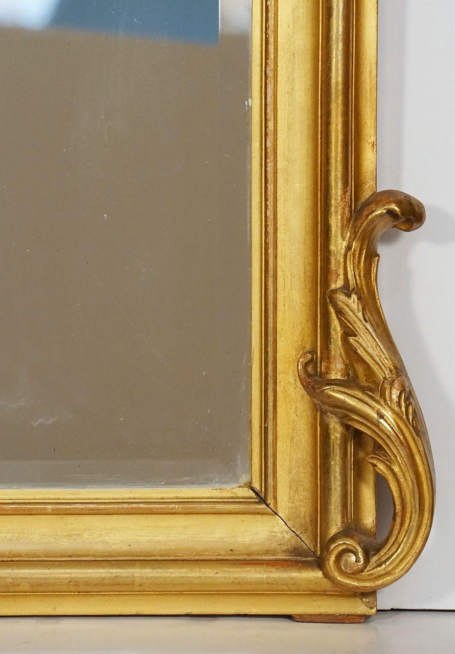 Großer französischer vergoldeter Pfeilerspiegel aus dem 19. Jahrhundert (H 56 x W 37) im Angebot 2