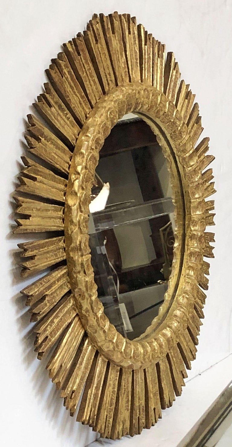 Large French Gilt Starburst Or Sunburst Mirror Diameter 24 1 2