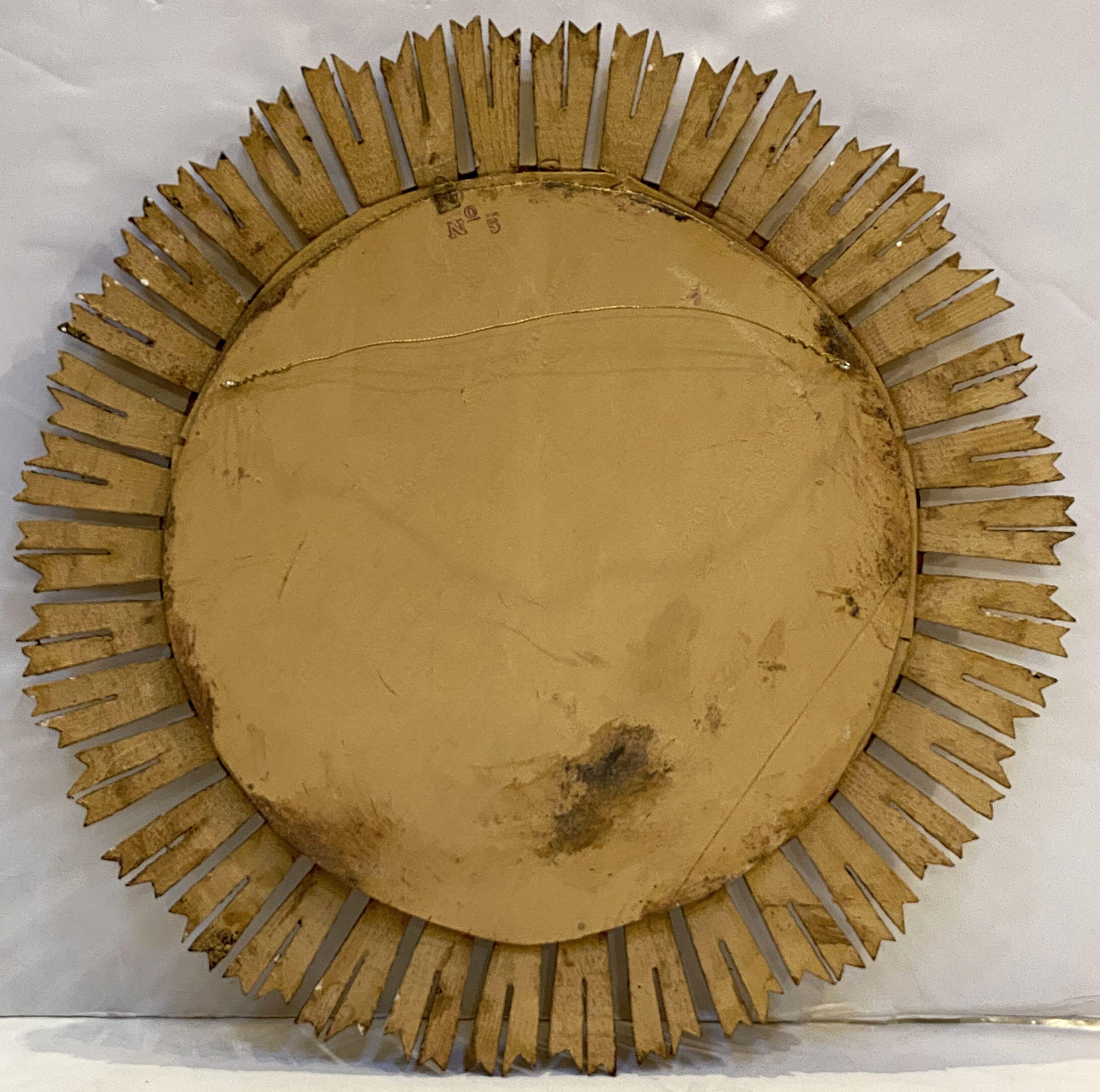 Large French Gilt Starburst or Sunburst Mirror (Diameter 24 1/4) 7