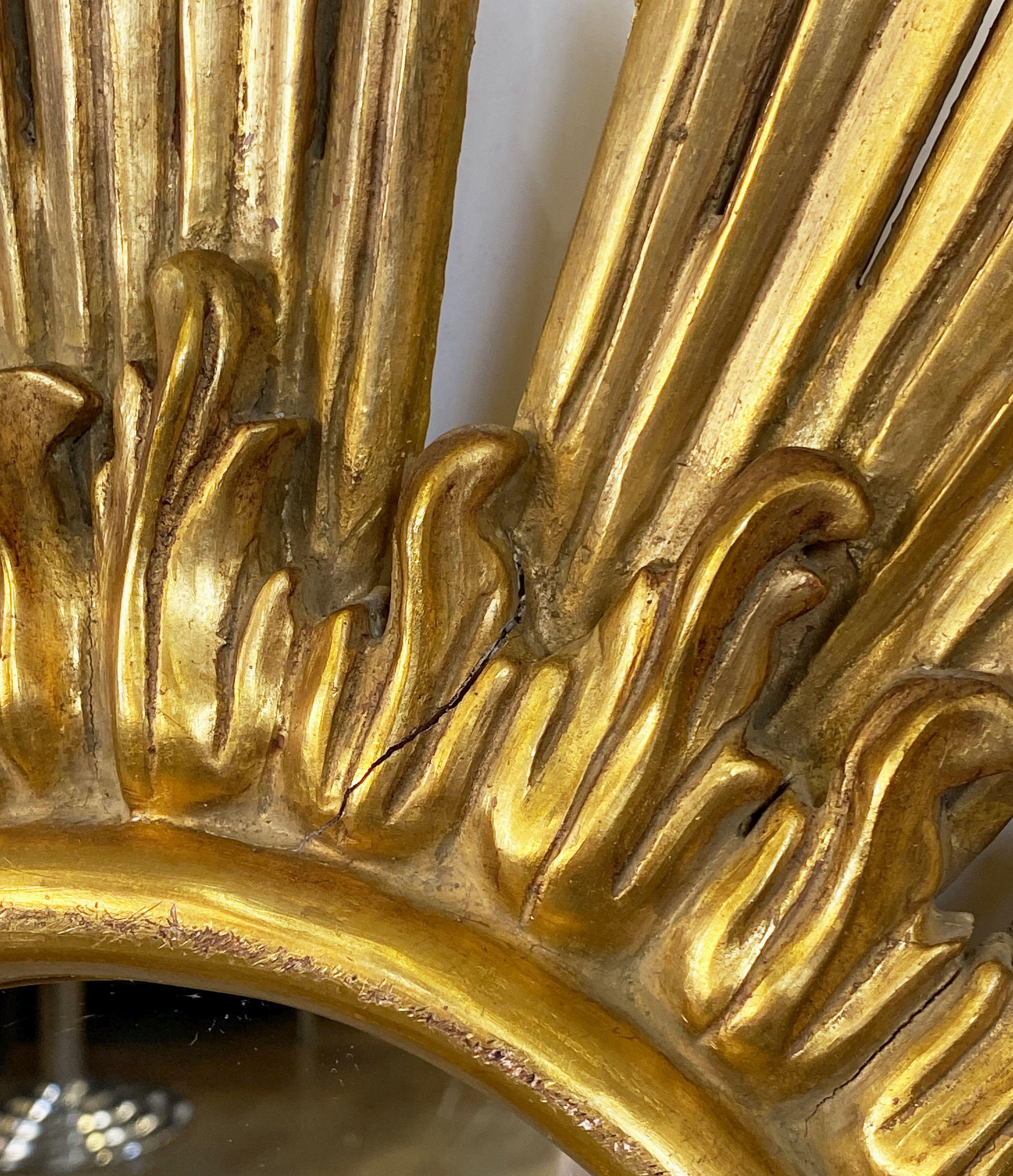 Large French Gilt Starburst or Sunburst Mirror (Diameter 26 1/2) 7