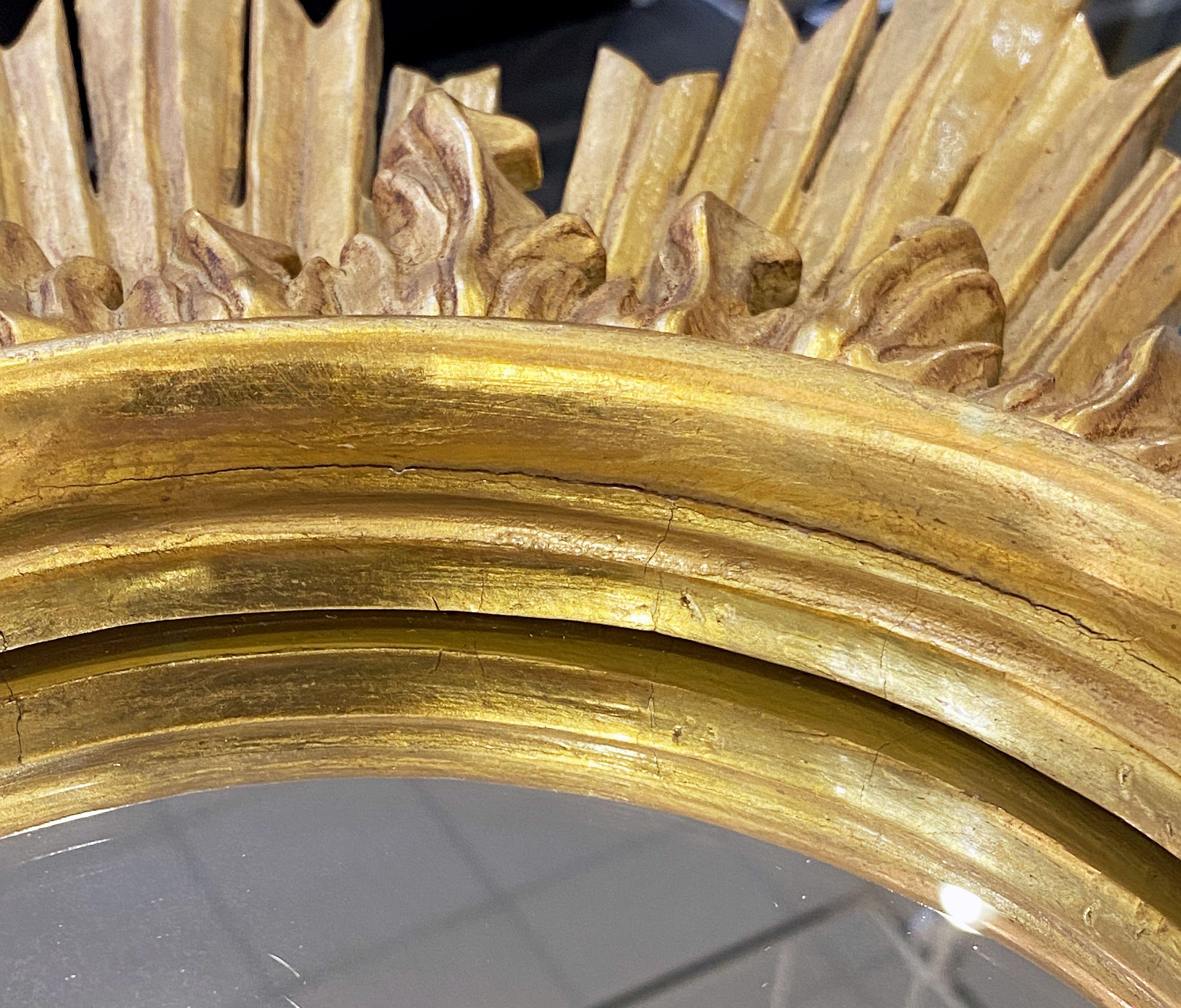 Large French Gilt Starburst or Sunburst Mirror (Diameter 26 1/2) 10