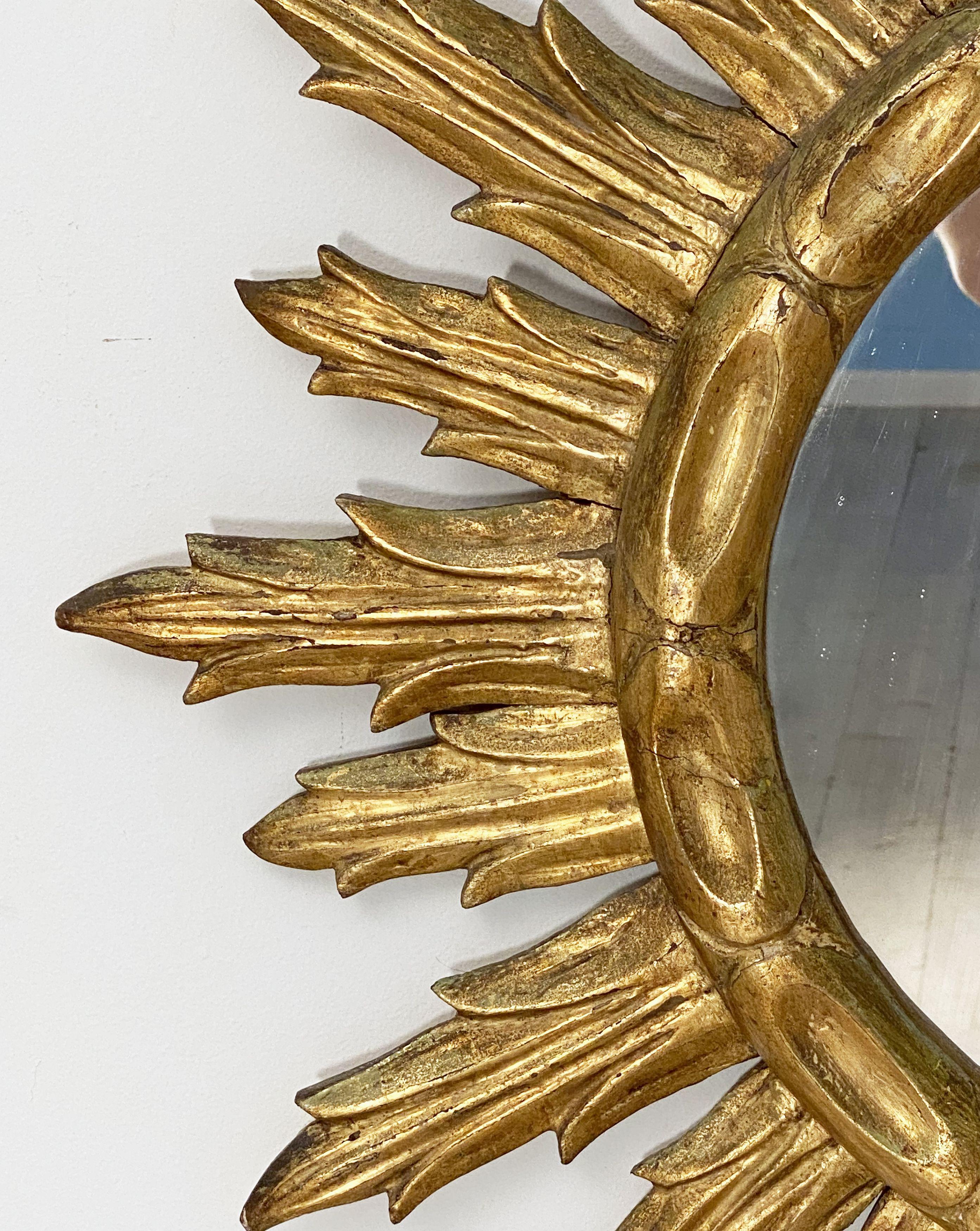 Large French Gilt Sunburst or Starburst Mirror (Diameter 32 1/4) 1