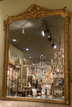 Large French giltwood mirror Belle Epoque 19 th century