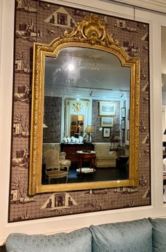 Large French Giltwood Wall Mirror