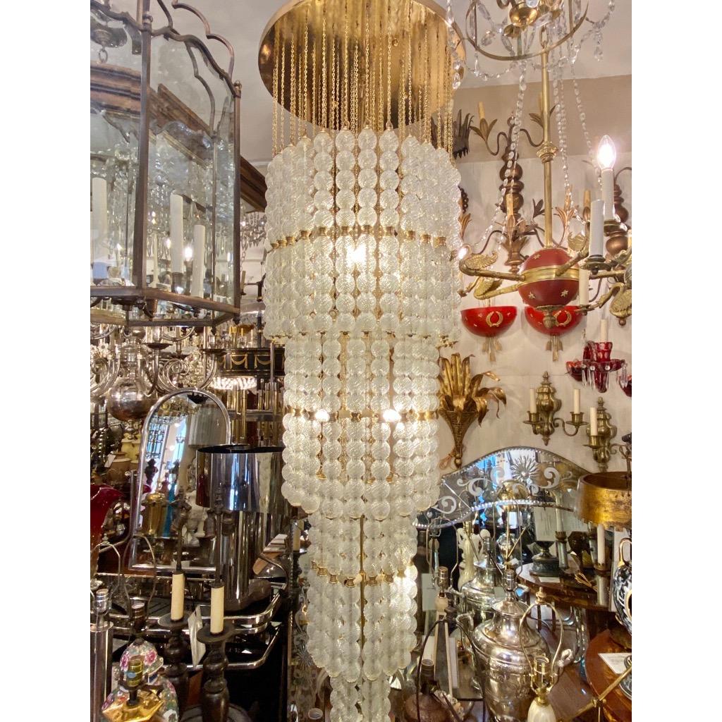 Large French Glass Cascade Chandelier For Sale 7