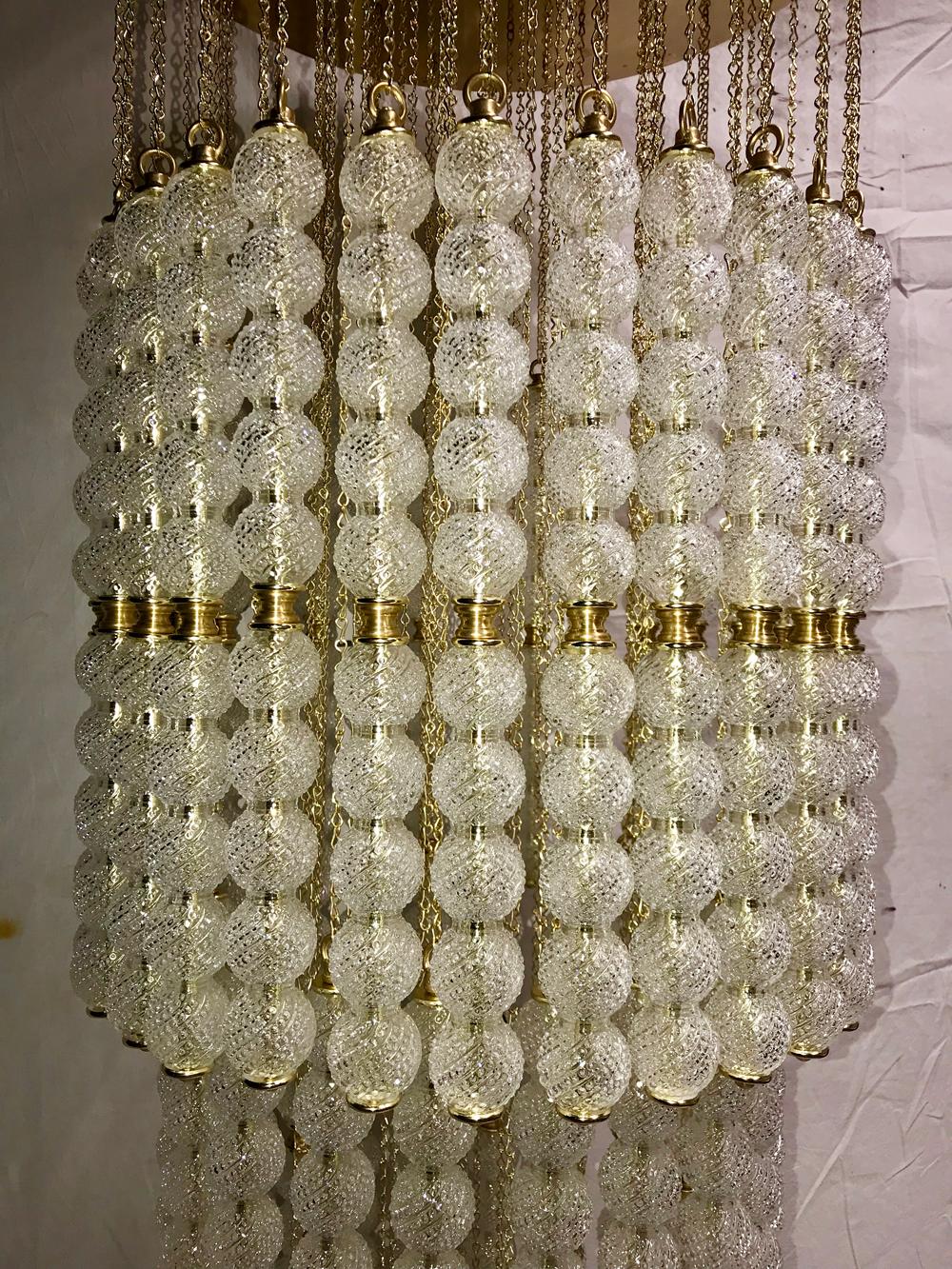 Large French Glass Cascade Chandelier In Good Condition For Sale In New York, NY