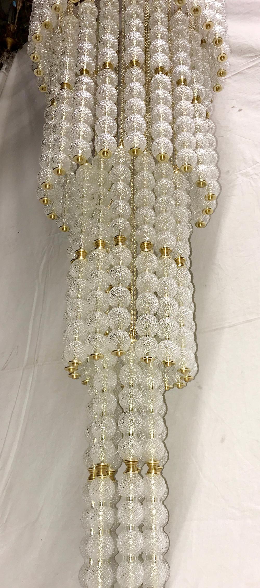 Large French Glass Cascade Chandelier For Sale 1