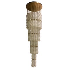 Large French Glass Cascade Chandelier
