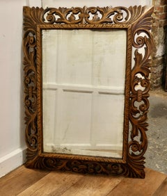 Large French Gothic Carved Oak Mirror   6” wide Oak Mirror Frame