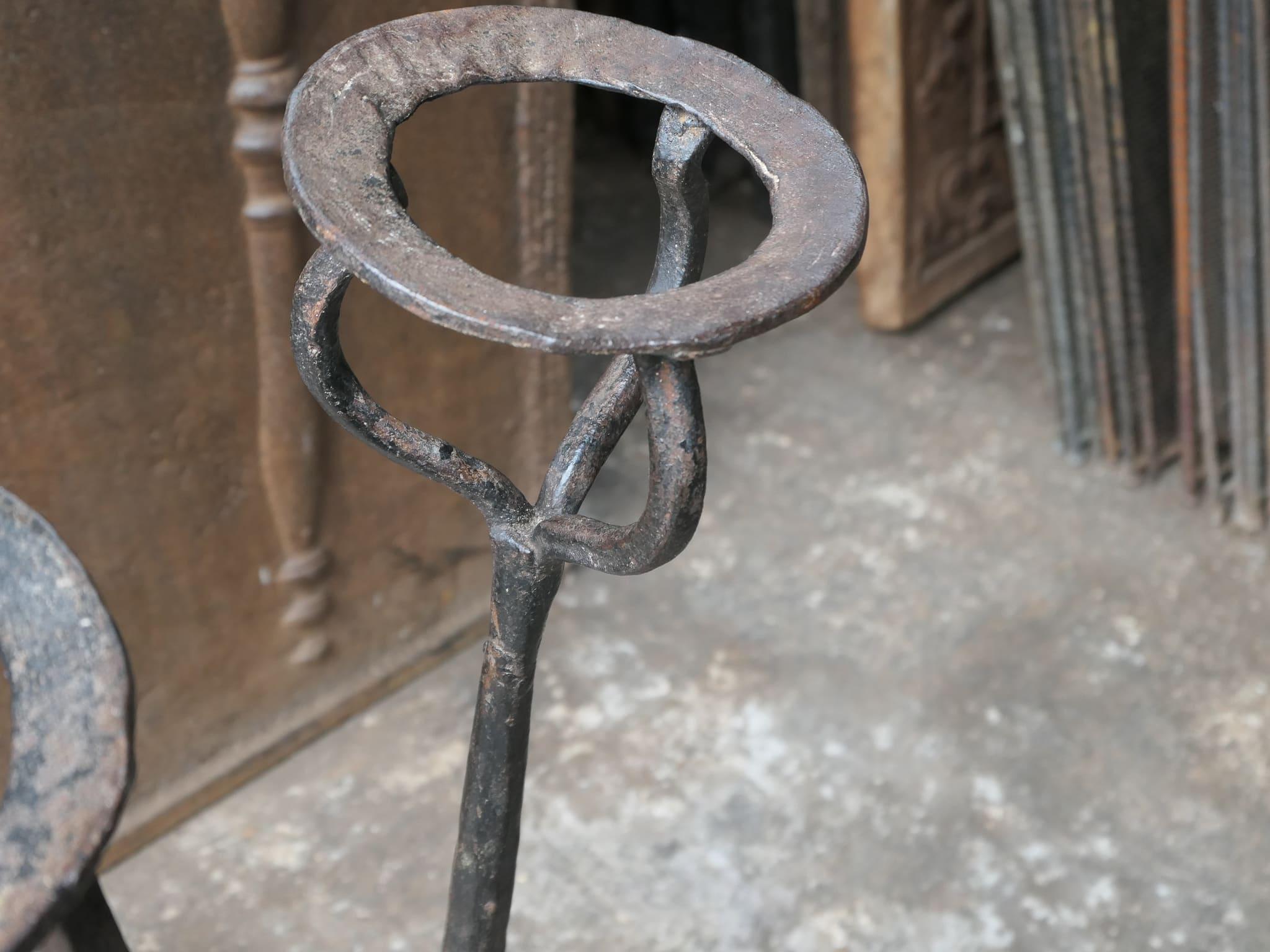 Large French Gothic Style Andirons or Firedogs For Sale 12
