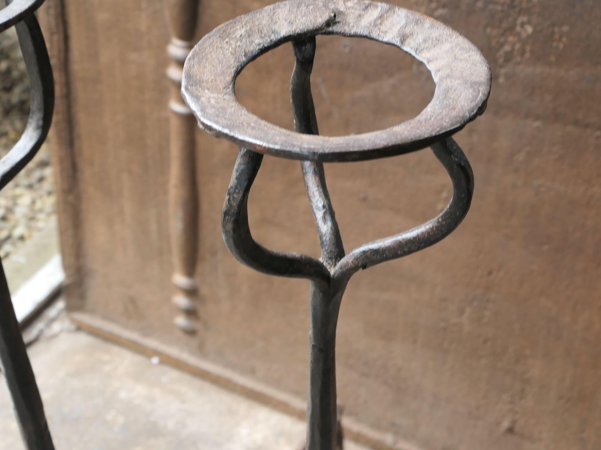Large French Gothic Style Andirons or Firedogs For Sale 13